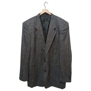 ANTONIO Parillo Blue Tweed Silk Wool Single Breasted Casual Blazer Sz 48